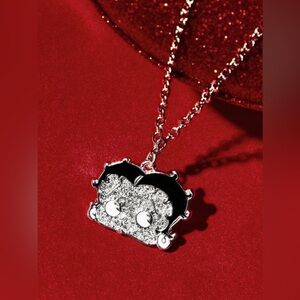 Betty Boop Rhinestone Pendant Necklace